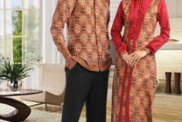 Baju batik muslim sarimbit pria dan wanita dengan tampilan modern dan trendy
